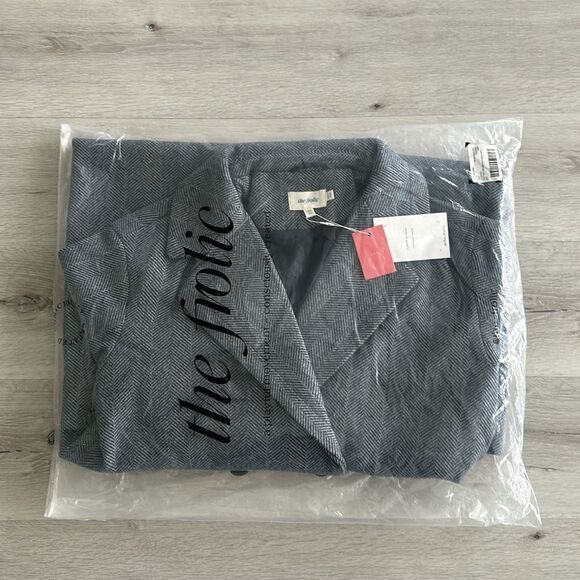 The Frolic Herringbone Longline Coat Grey US 8 NWT IN PACKAGE - Picture 5 of 7